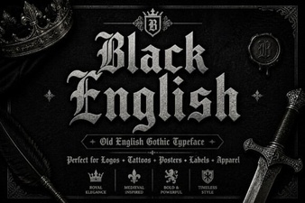 Black English Font for Stylish Design Projects